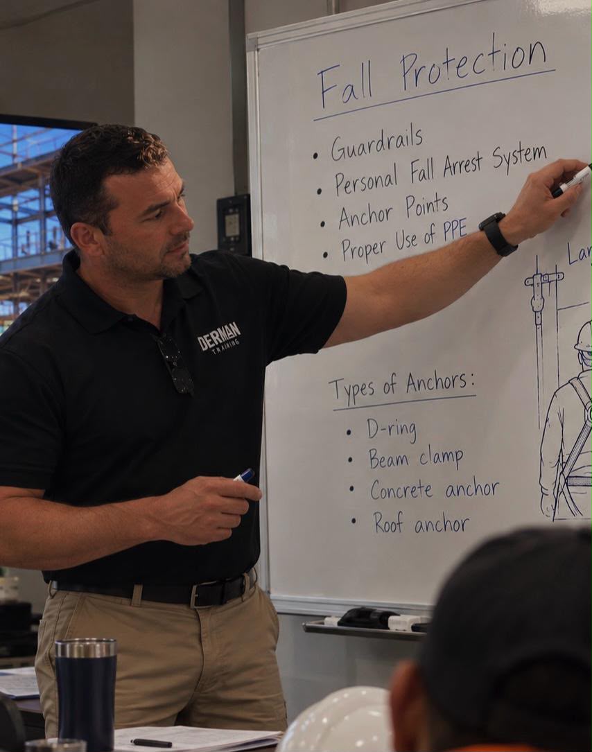 Derman Training instructor teaching Fall Protection in the classroom